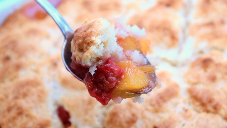 Seasonal Eats Better: Twisted Mango Raspberry Cobbler - Recipe